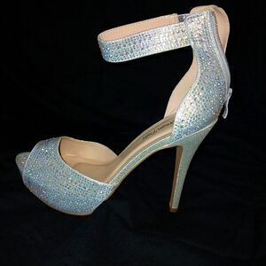 Elegant Silver Glitter High Heels
